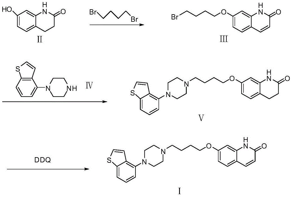 Method for preparing 7-(4-(4-(benzo[b]thienyl)-1-piperazinyl) butoxy)-2(1H)-quinolinone