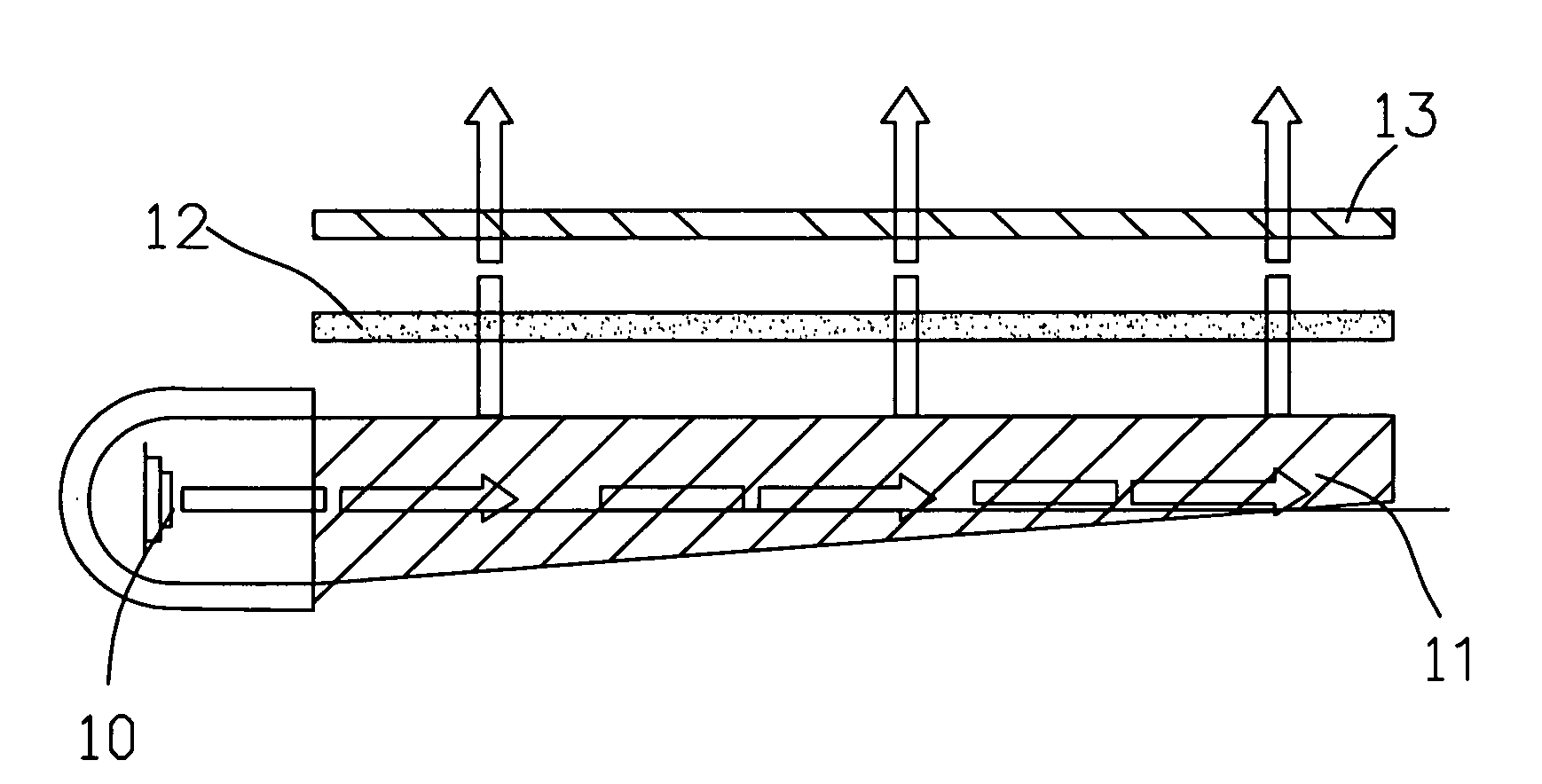 Light emitting module for producing a visible light by passive ultraviolet excitation