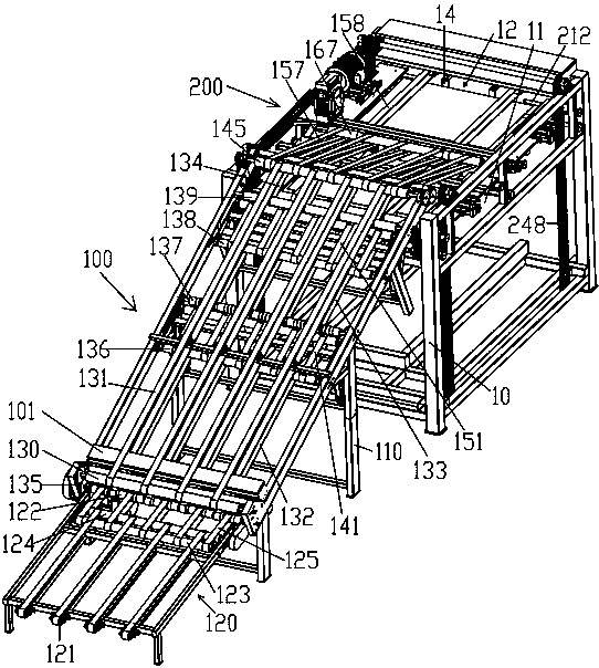 Wood board automatic conveying and stacking device and control method thereof