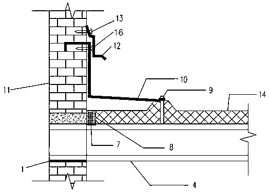 A connection structure and method for a concrete frame and a light steel roof