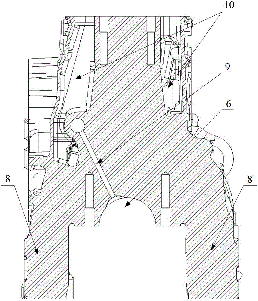 Engine cylinder block structure and engine with engine cylinder block structure