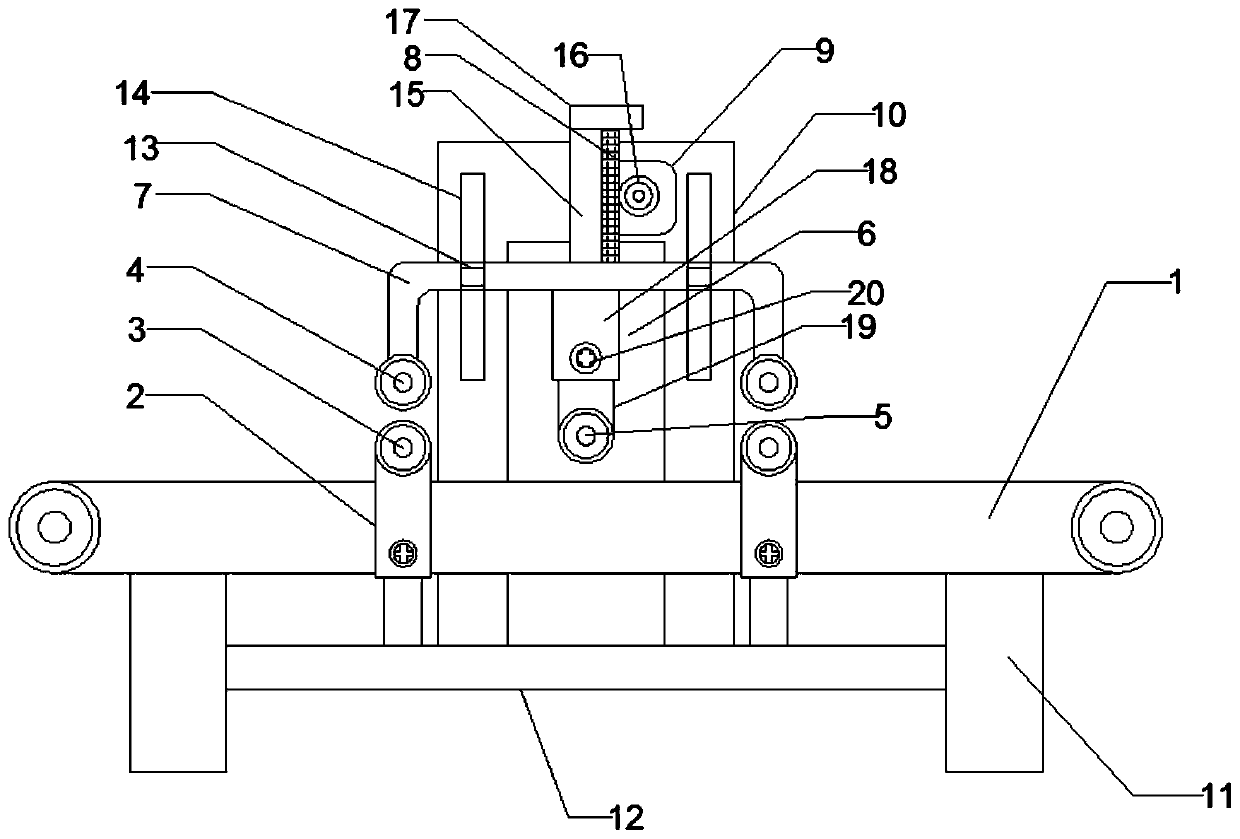 Non-woven cloth pre-pressing conveying device