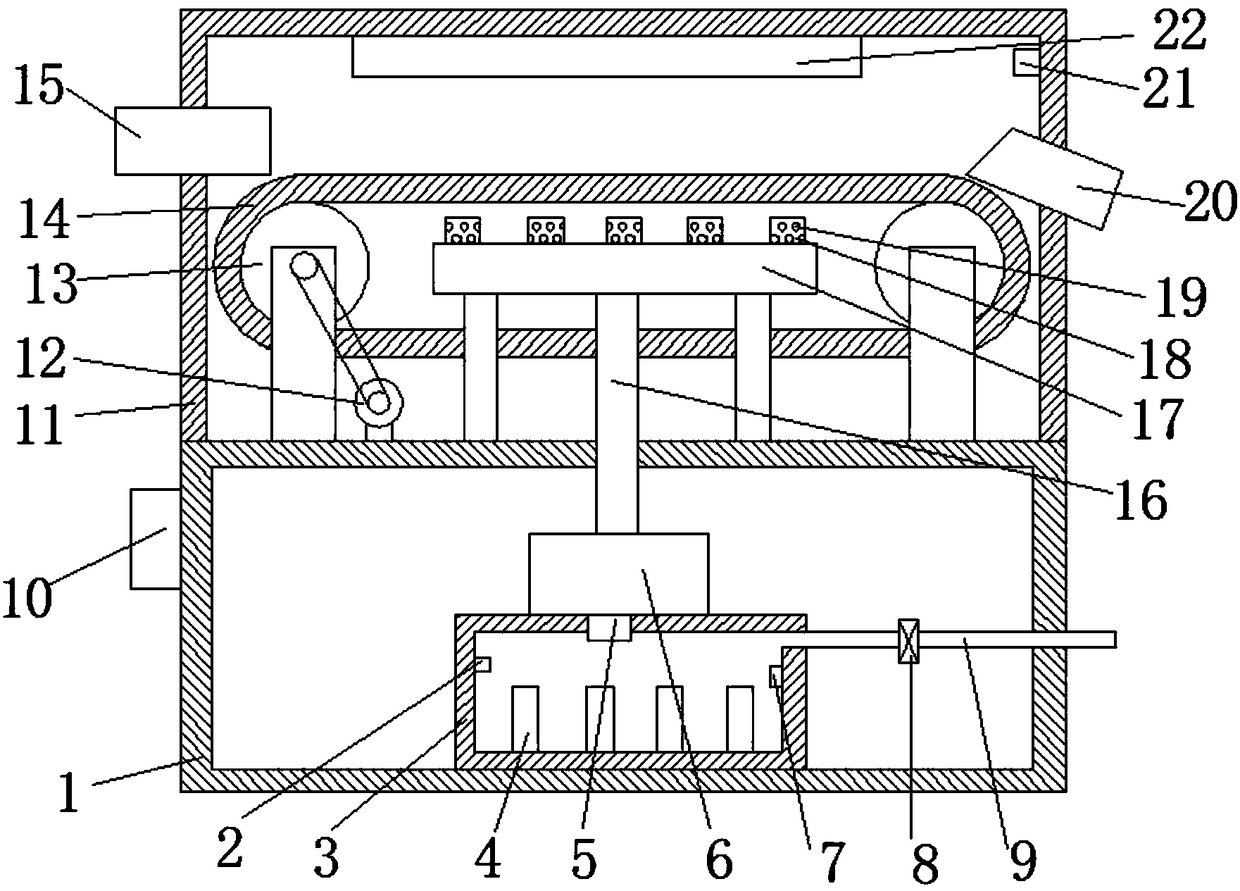 Drying device with uniform heating function for carpet gluing machine