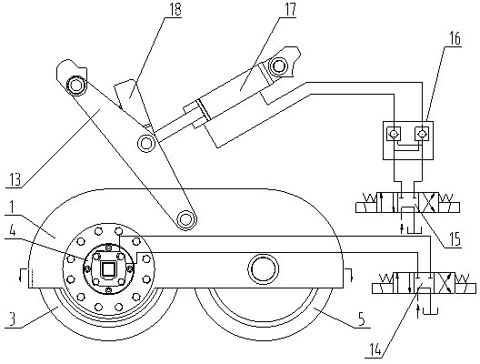 Walking driving and supporting device for bridge detection operating vehicle