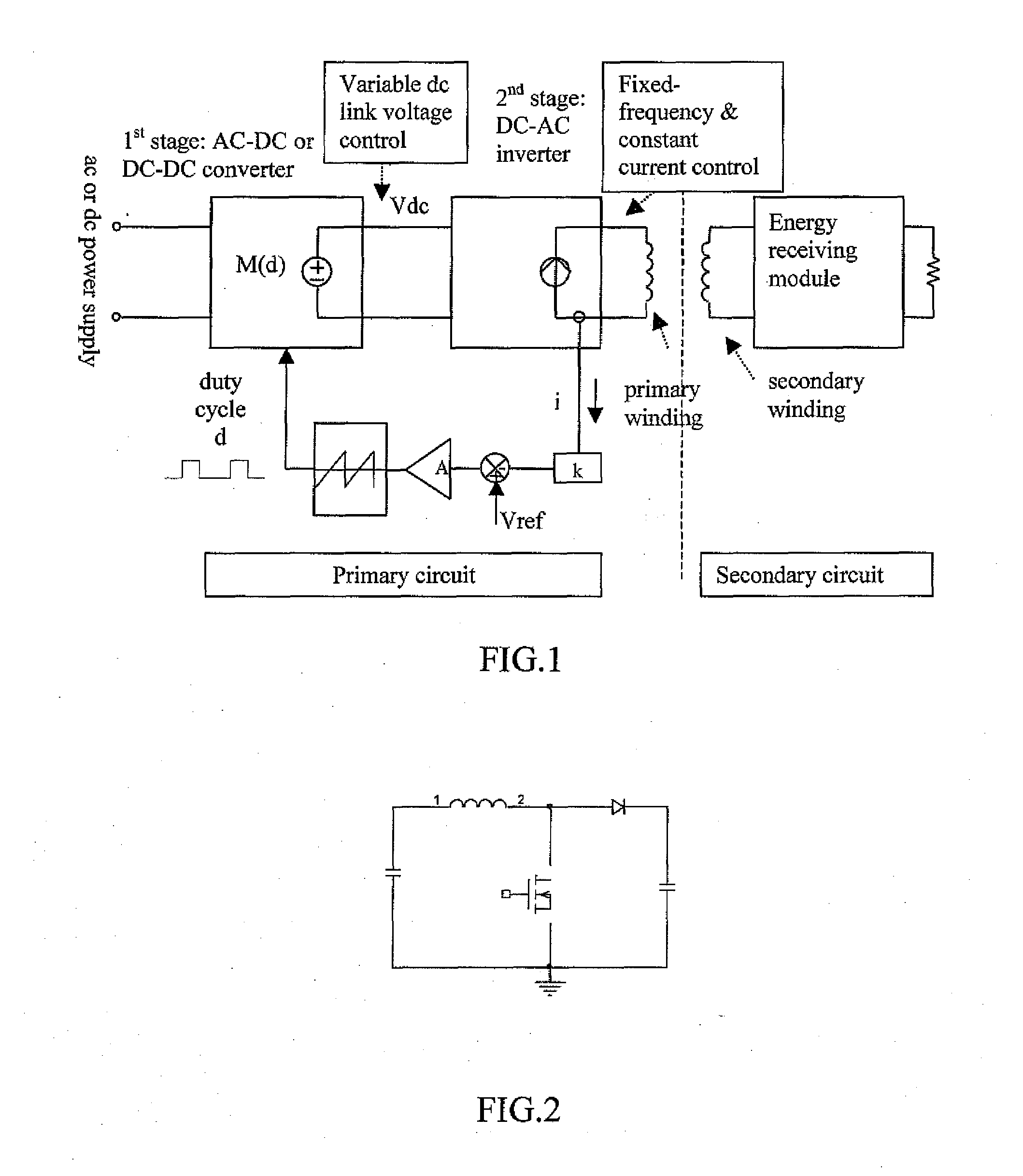 Electronic control method for a planar inductive battery charging apparatus