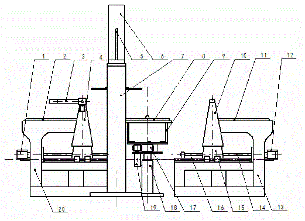 Continuous casting production line of rotary castings