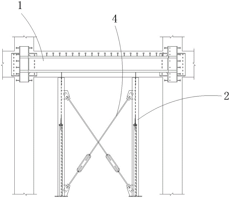 Super-high-rise core tube suspended steel rib column and construction method thereof