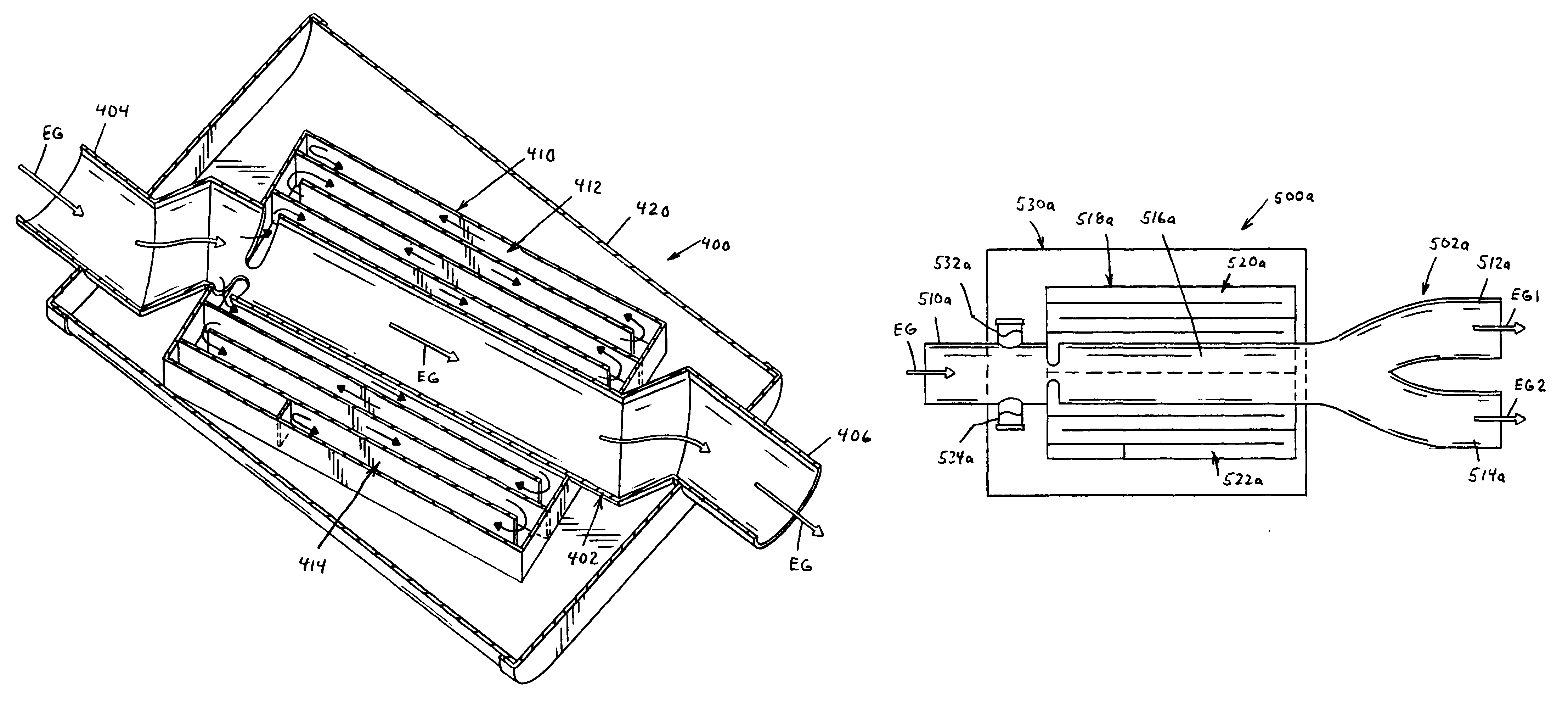 Exhaust muffler having a horizontally extending sound attenuation chamber