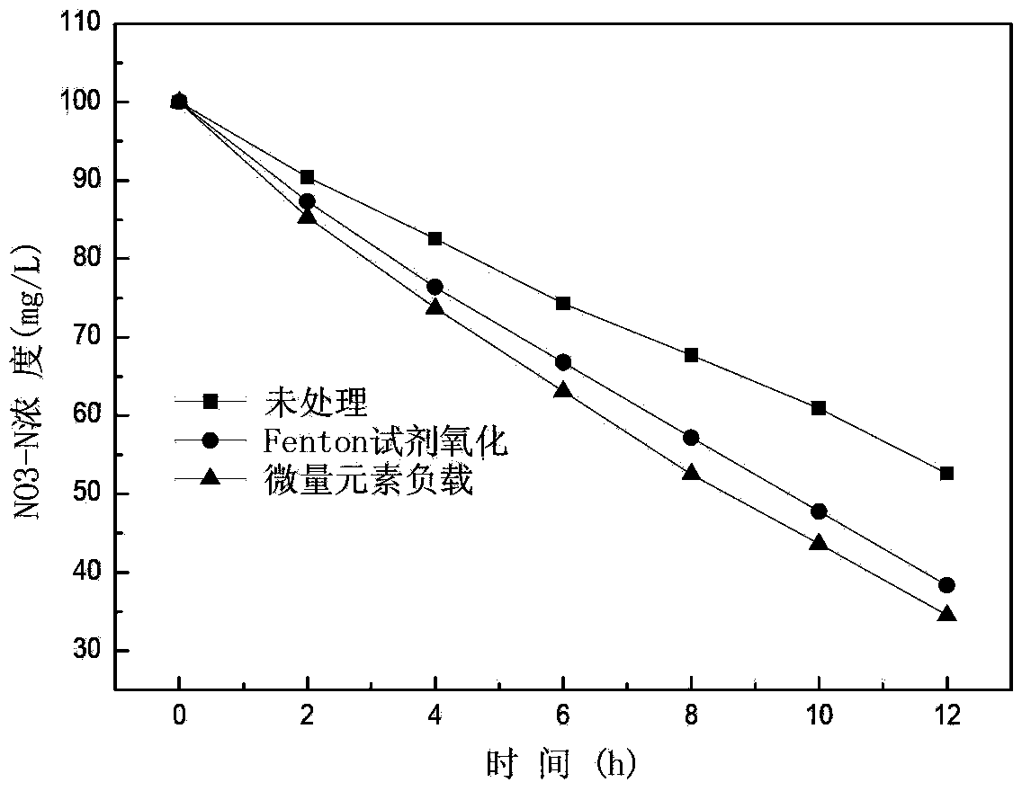 Combined type biochar enhanced nitrogen removal filler and preparation method thereof