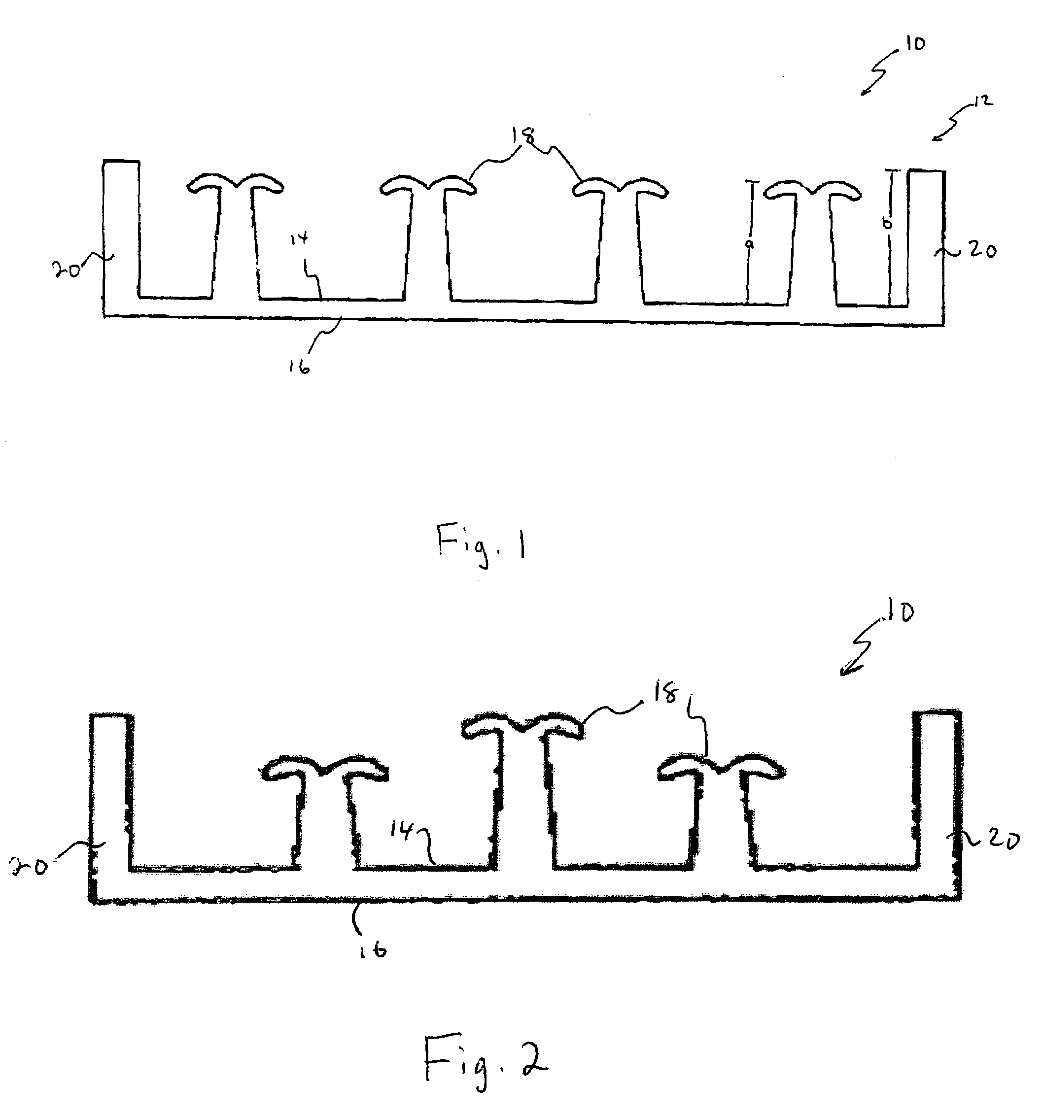 Fastening member for a molded article