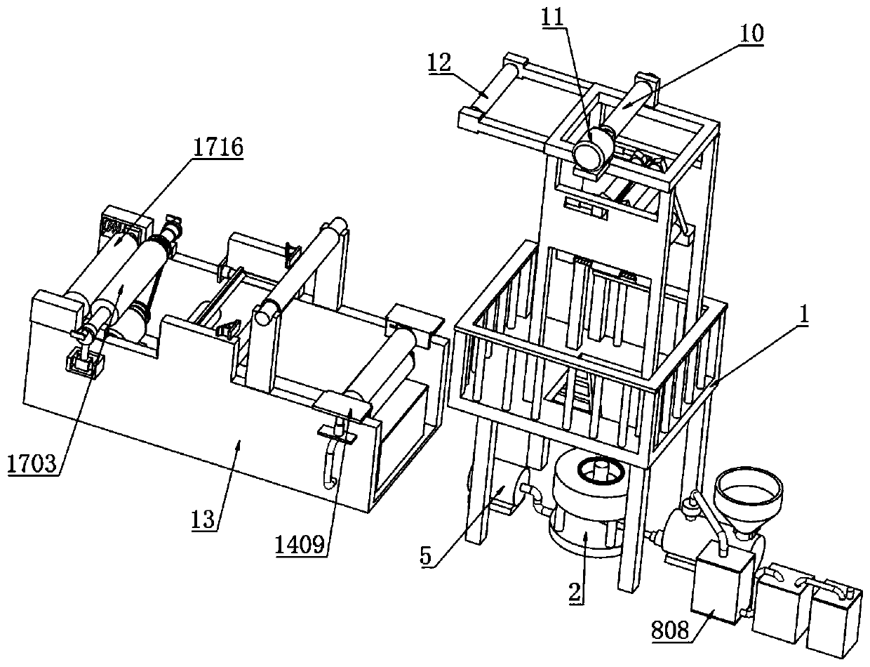 High-efficient automatic film blowing device capable of preventing electrostatic interference