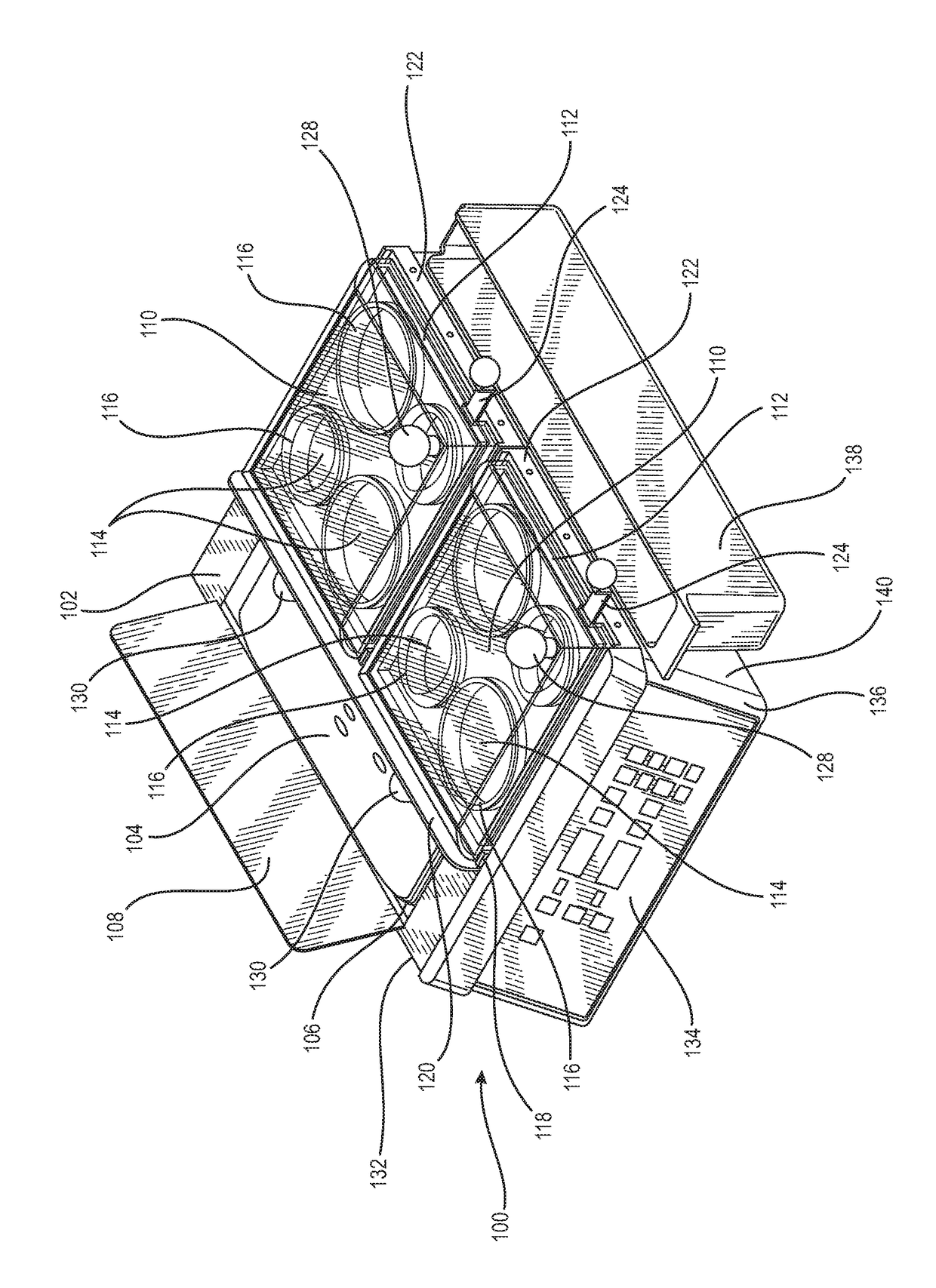 Food cooking appliance utilizing both steam and heat for rapidly cooking food products