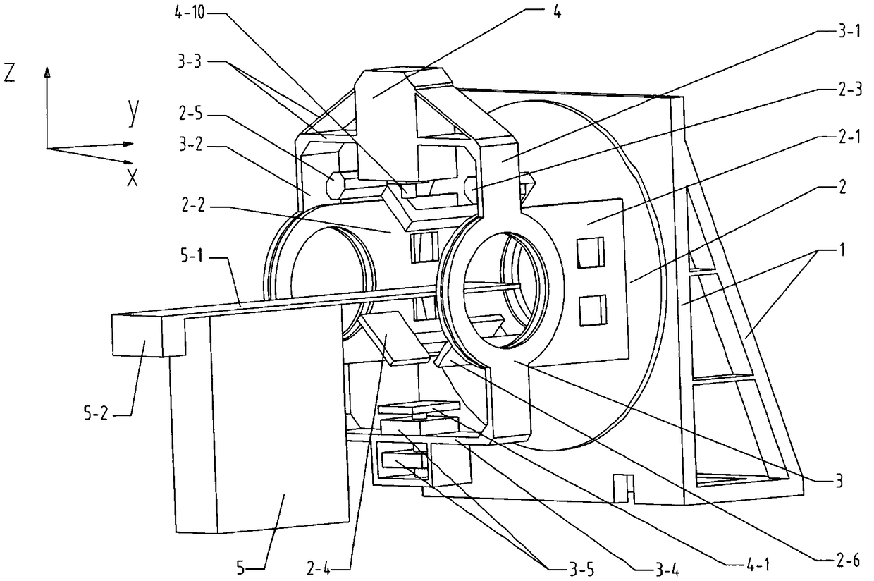 Accelerator non-coplanar radiation therapy device based on compound dual rotating rack