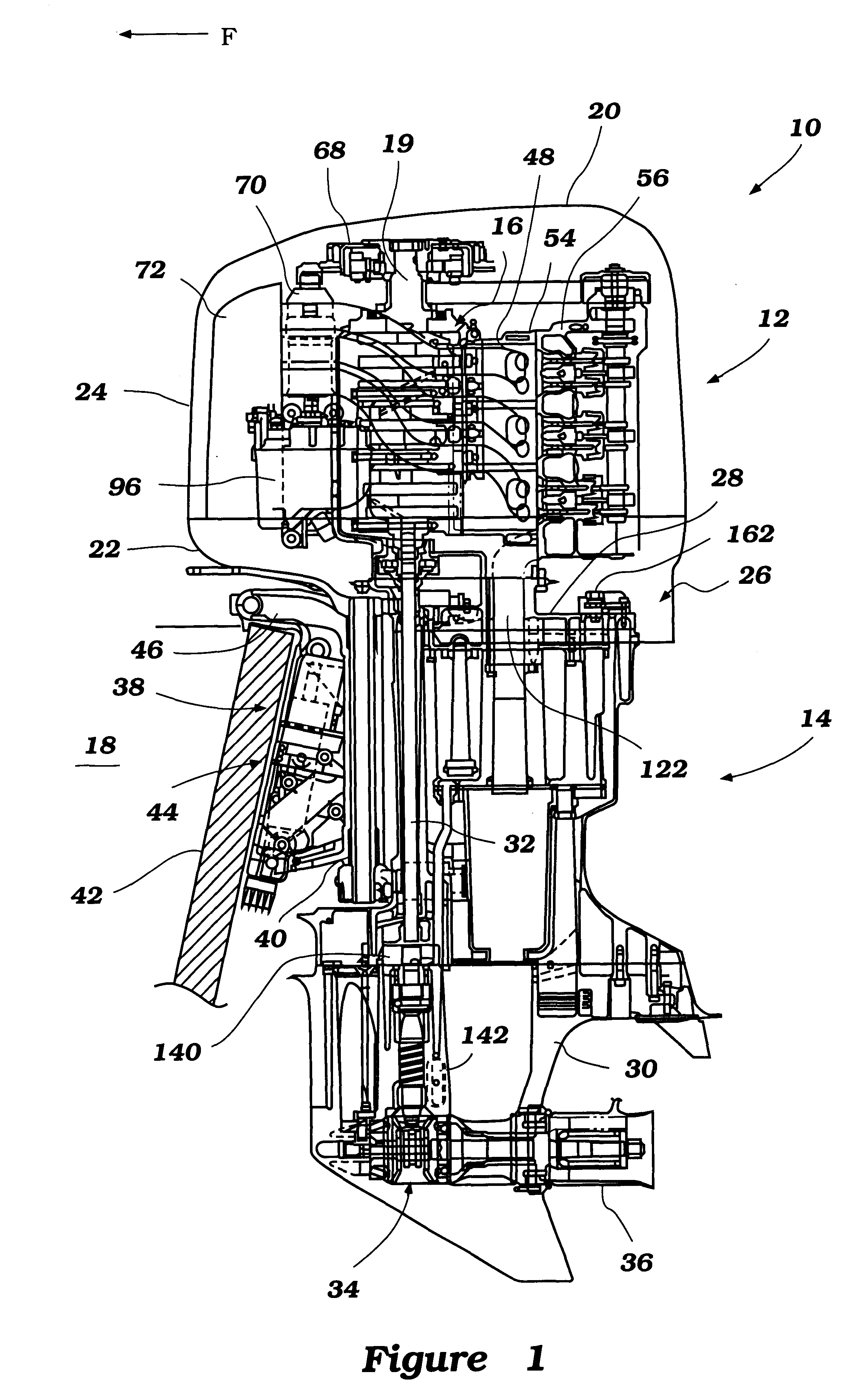 Outboard motor cooling and exhaust system