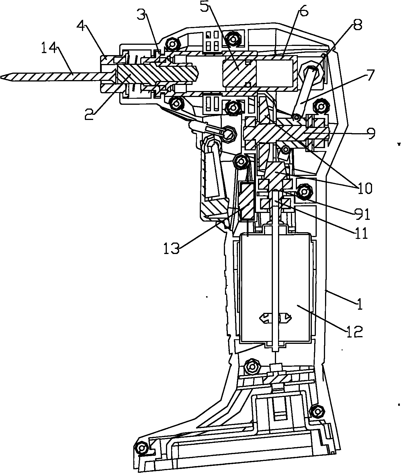 Nailing gun