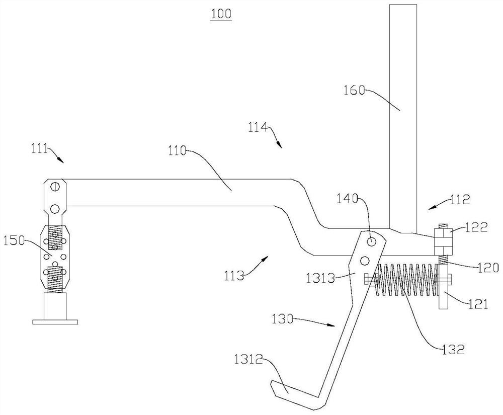 Rapid disassembly and assembly clamp for water inlet branch pipe of diesel engine and using method thereof