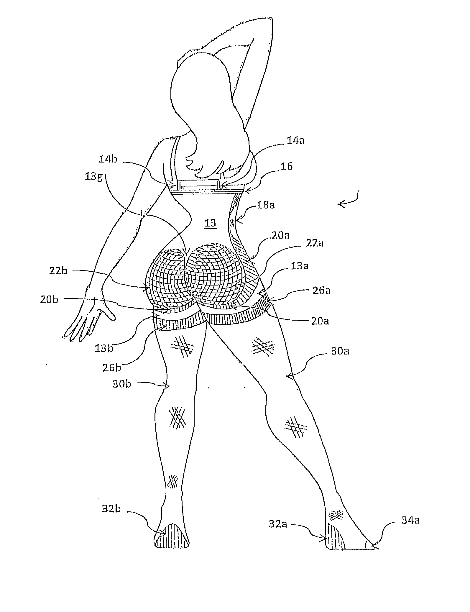 Butt enhancing hosiery/shaper under garment