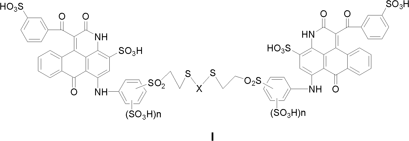 Flexible-chain-contained dikaryotic anthracene pyridine sulfoacid compound or salt thereof, and preparation method and application thereof