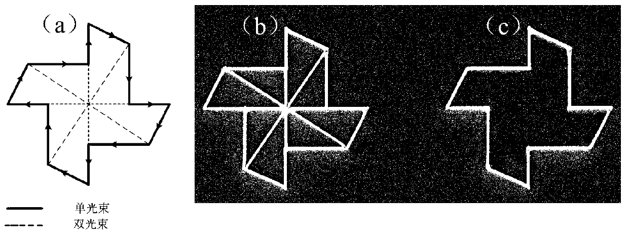 Laser direct writing micro-nano structure system based on single-wavelength double beams and method