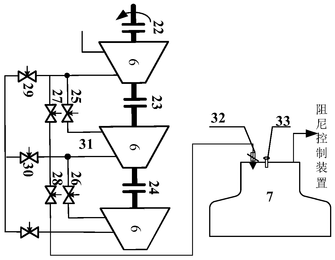 Vertical axis four-point pneumatic suspension type wind power generation system