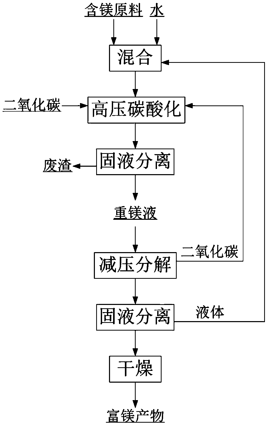 A kind of method for extracting magnesium by high-pressure carbonization