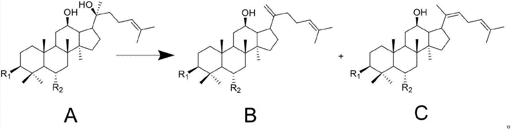 Method for efficiently and rapidly preparing and separating three kinds of ginsenoside isomers Rg6, Z type and E type F4