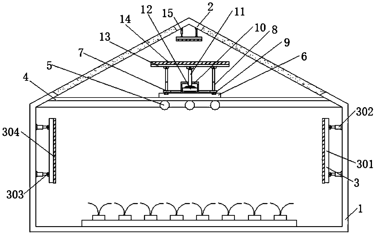 Auxiliary light radiation device for agricultural product planting greenhouse