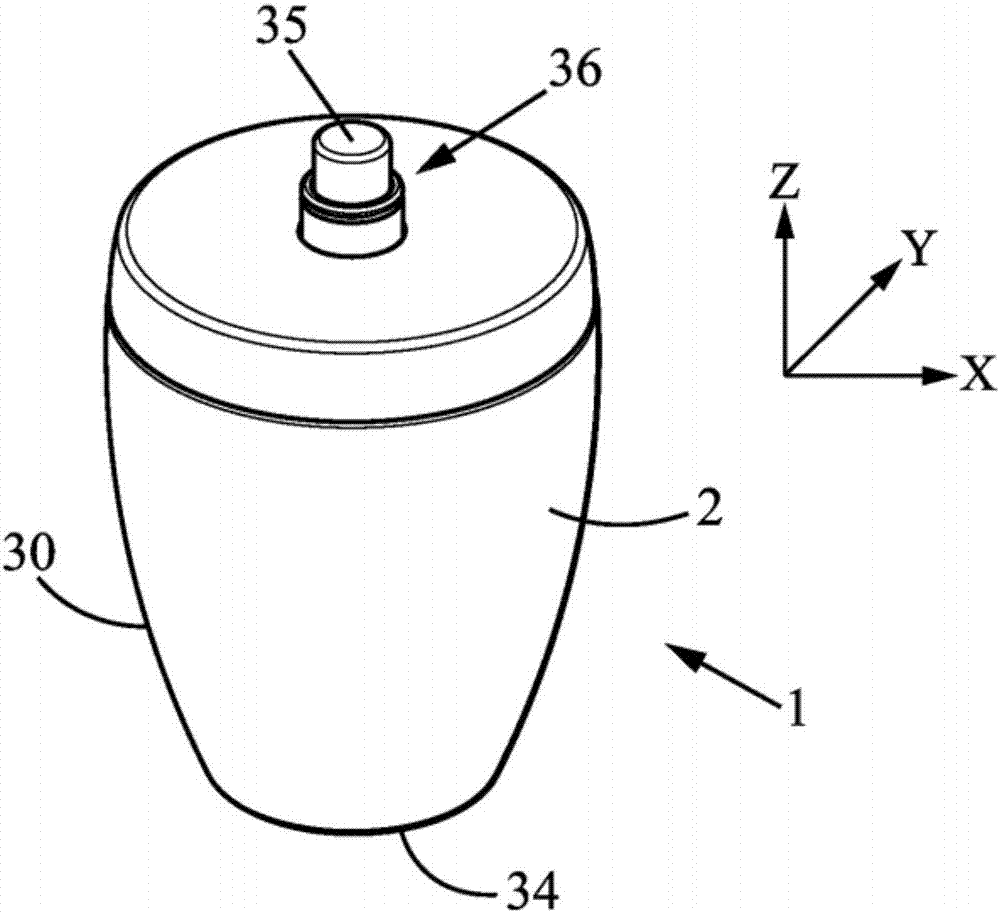 Container, container component, and product range comprising such products