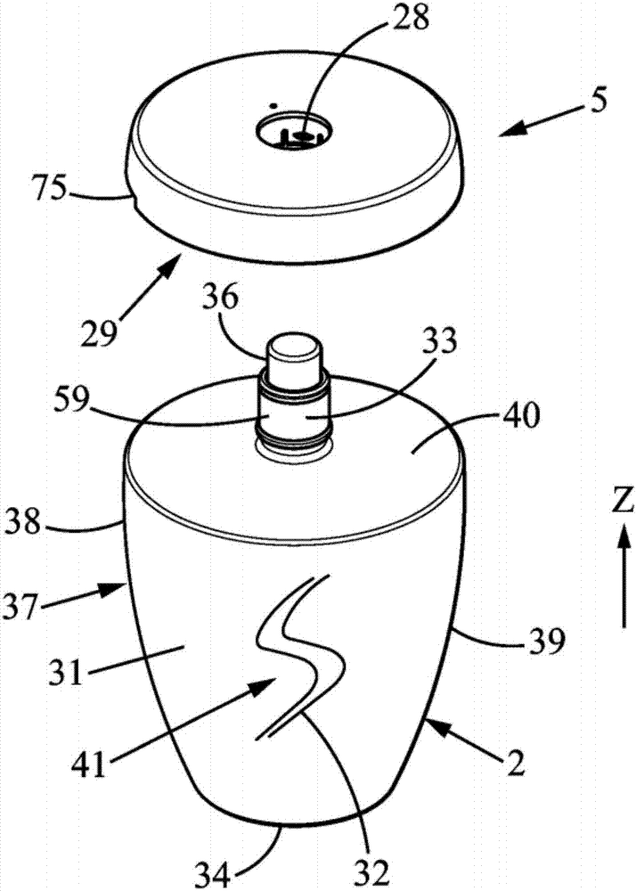 Container, container component, and product range comprising such products