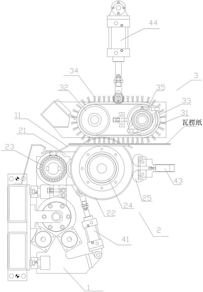 A self-adjusting distance corrugated paper cutting machine