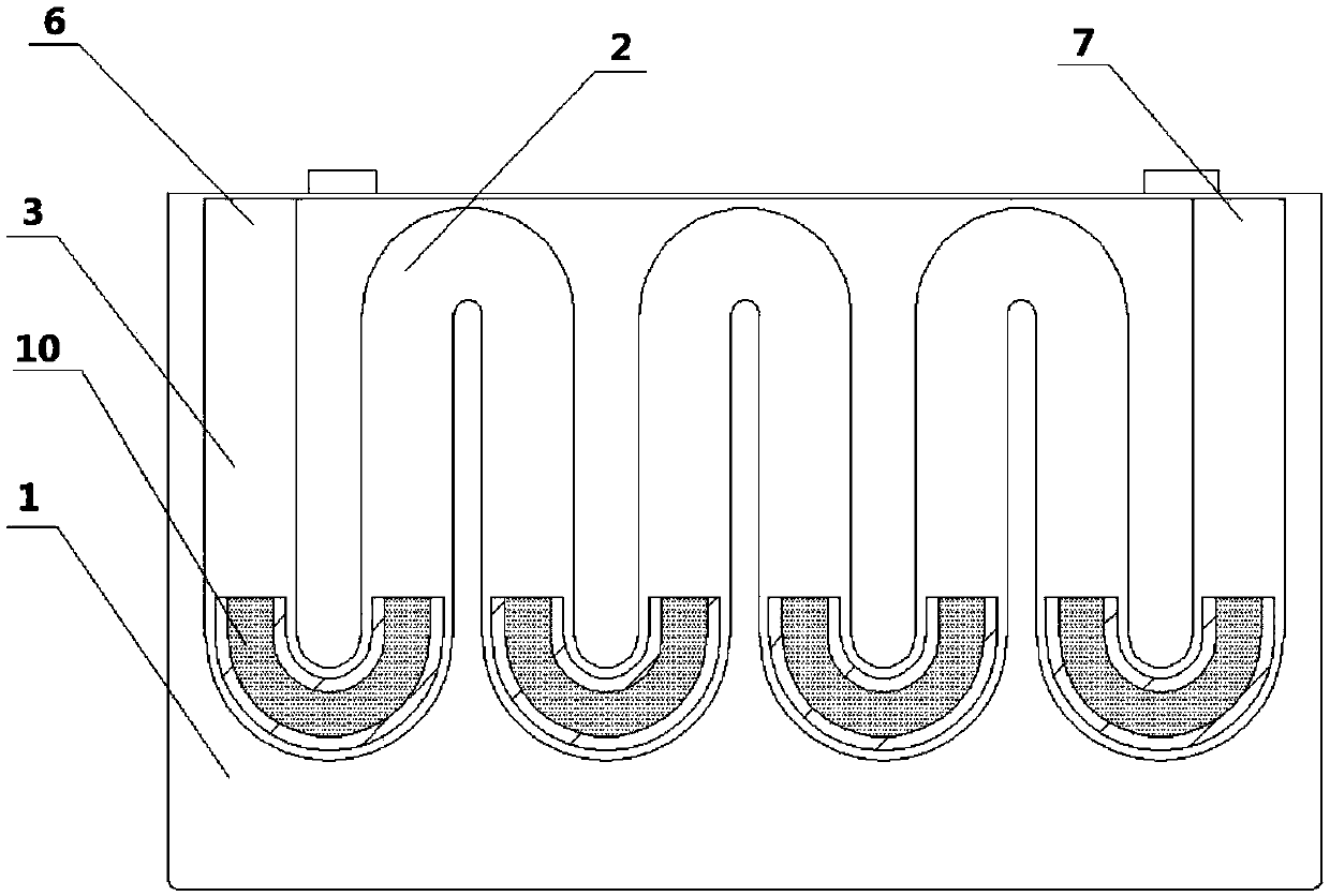 Battery case having radiating tube and battery thereof