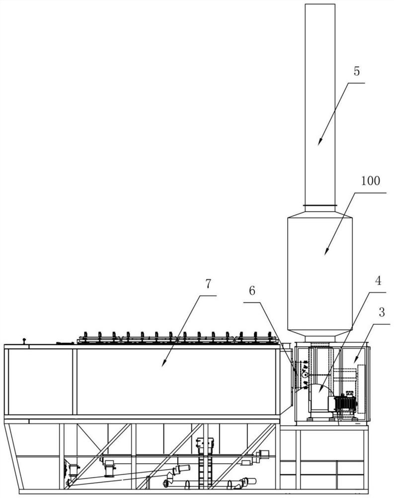 A muffler and an air induction device for an asphalt mixture mixer using the muffler