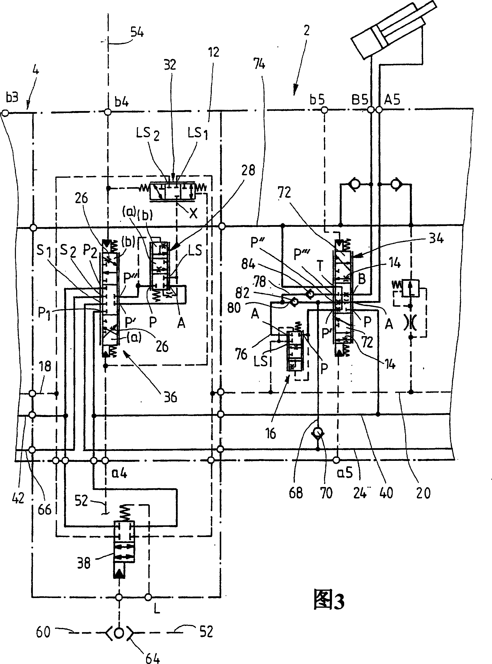 Hydraulic dual circuit system