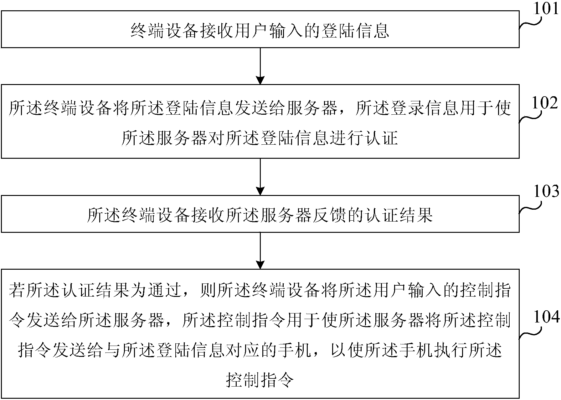 Remote access method for mobile phone, terminal device, server and system