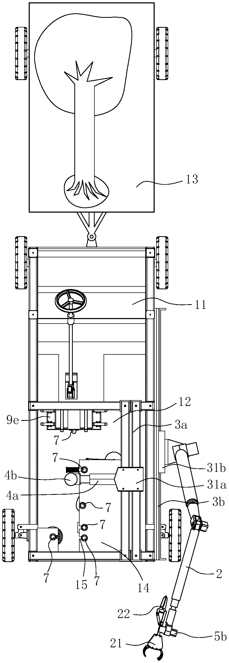 Gardening tree management vehicle