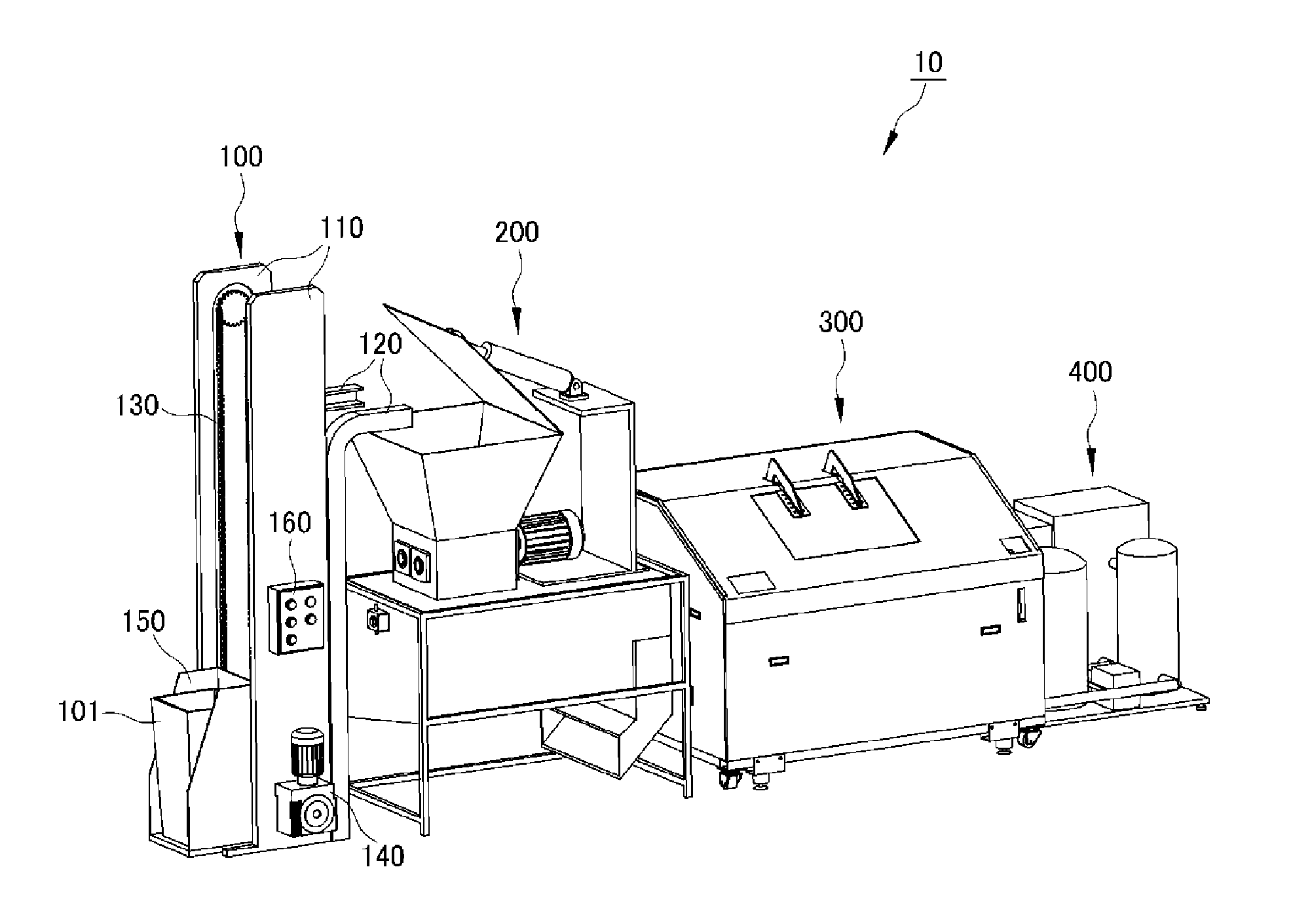 Garbage separating apparatus and food waste disposal system including the same