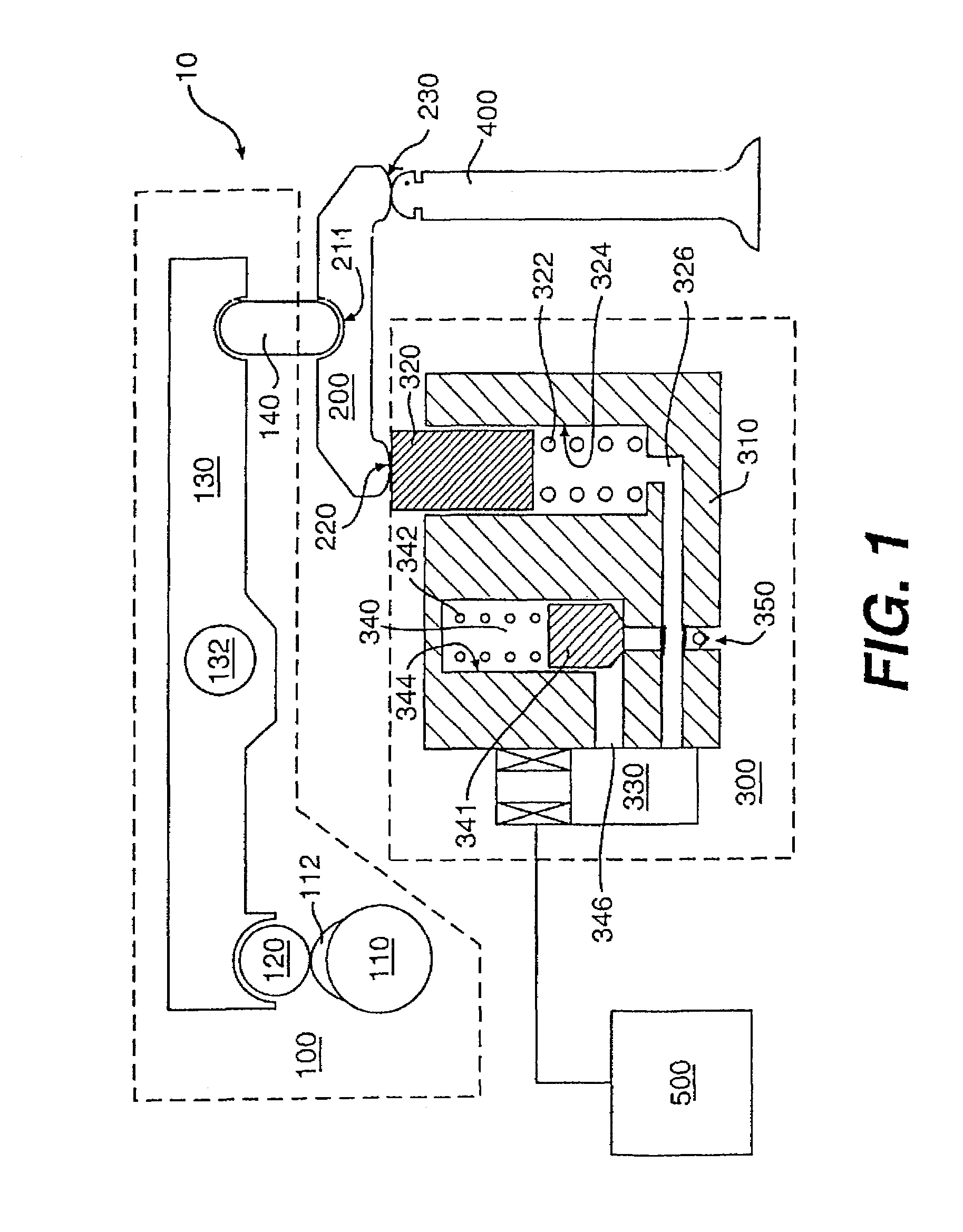 Variable lost motion valve actuator and method