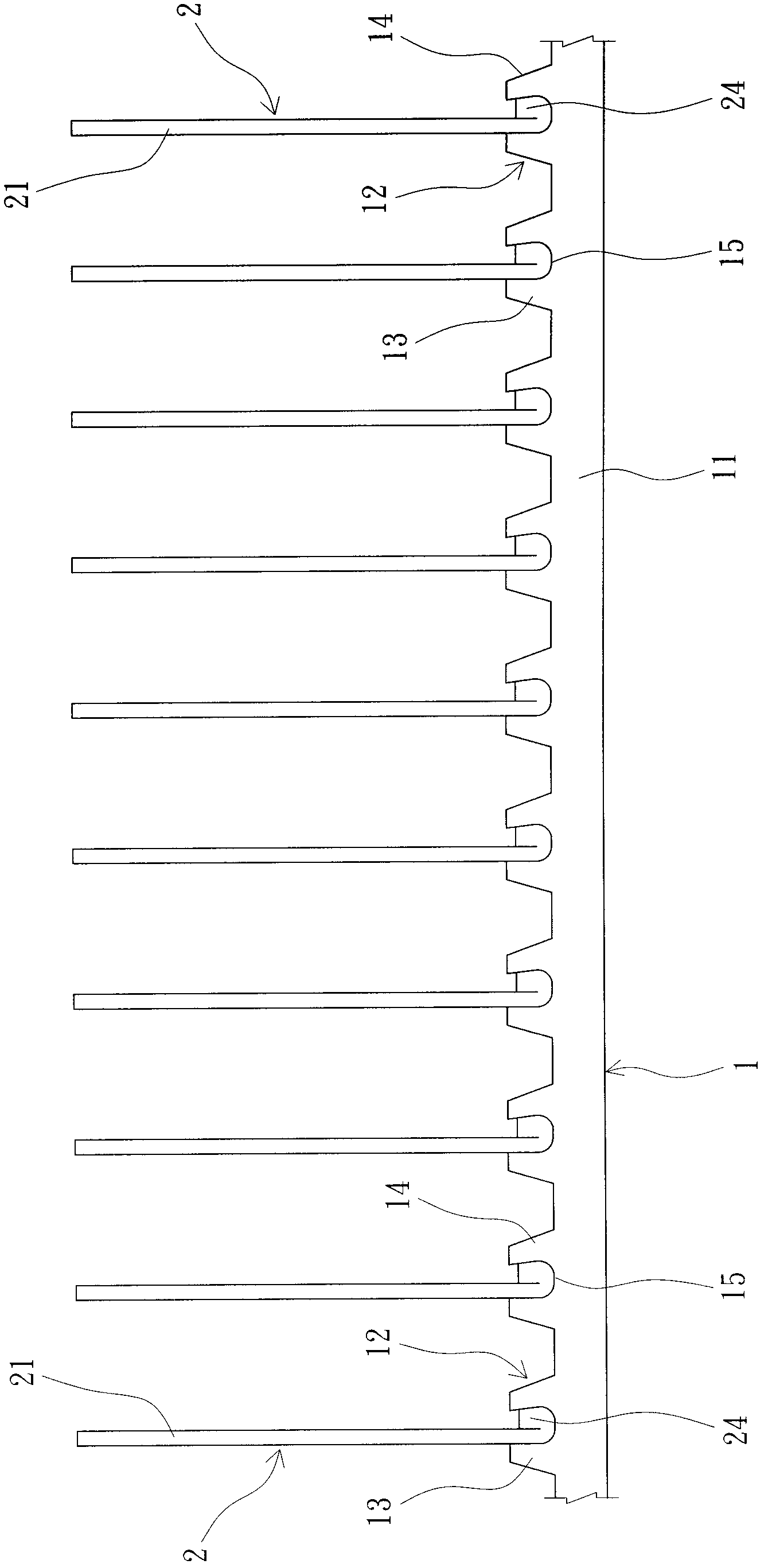 Fin and base punching combination method of radiator