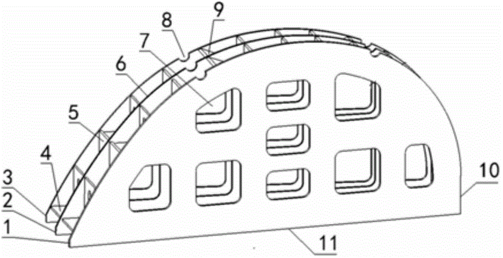 Large-scale double-curve-surface structure manufacturing multipurpose tooling