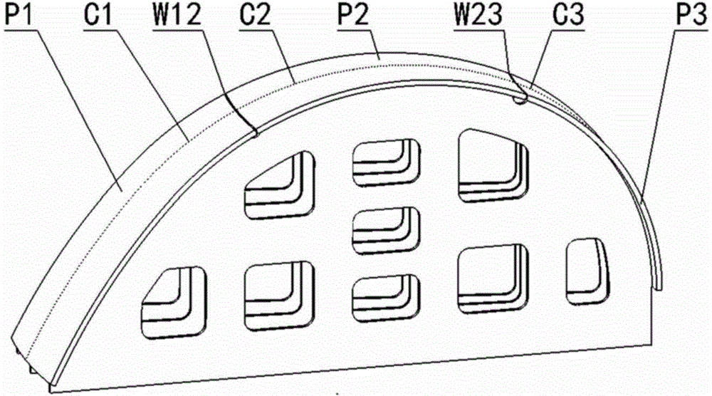 Large-scale double-curve-surface structure manufacturing multipurpose tooling