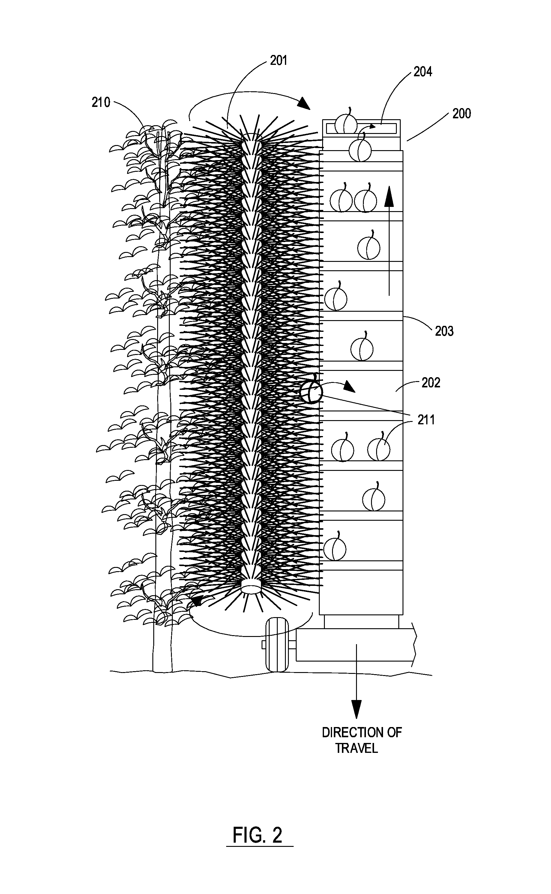 Rotary brush harvesters and methods of using the same