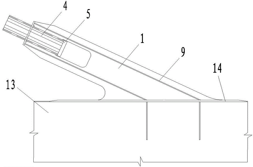 Bridge steel girder shearing pressing bearing type anchoring plate structure