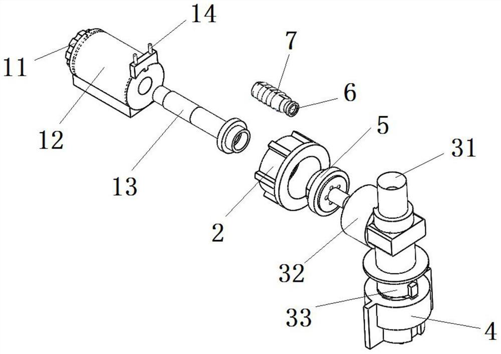 Spraying body used for being connected with two-way water passing valve and nozzle body of spraying body