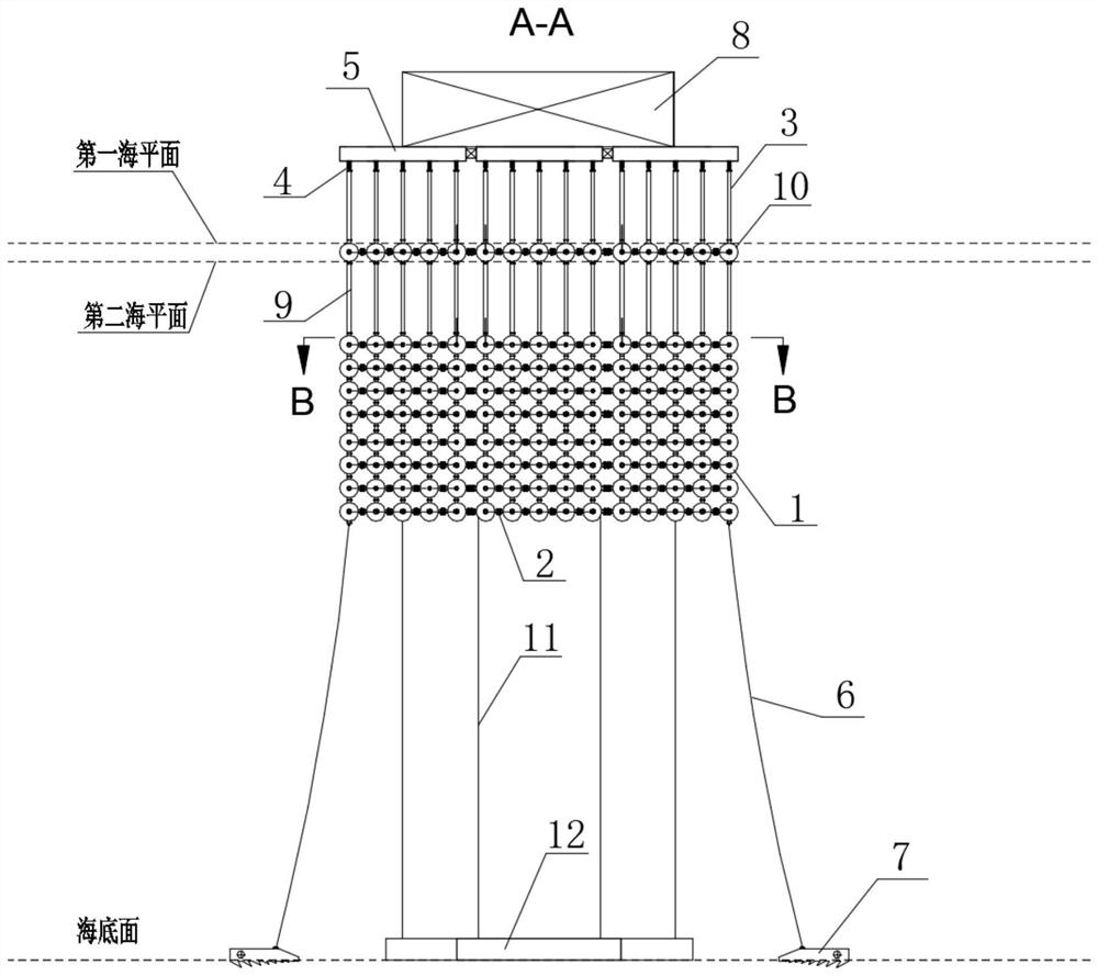 Modular space truss structure tension leg type offshore floating platform