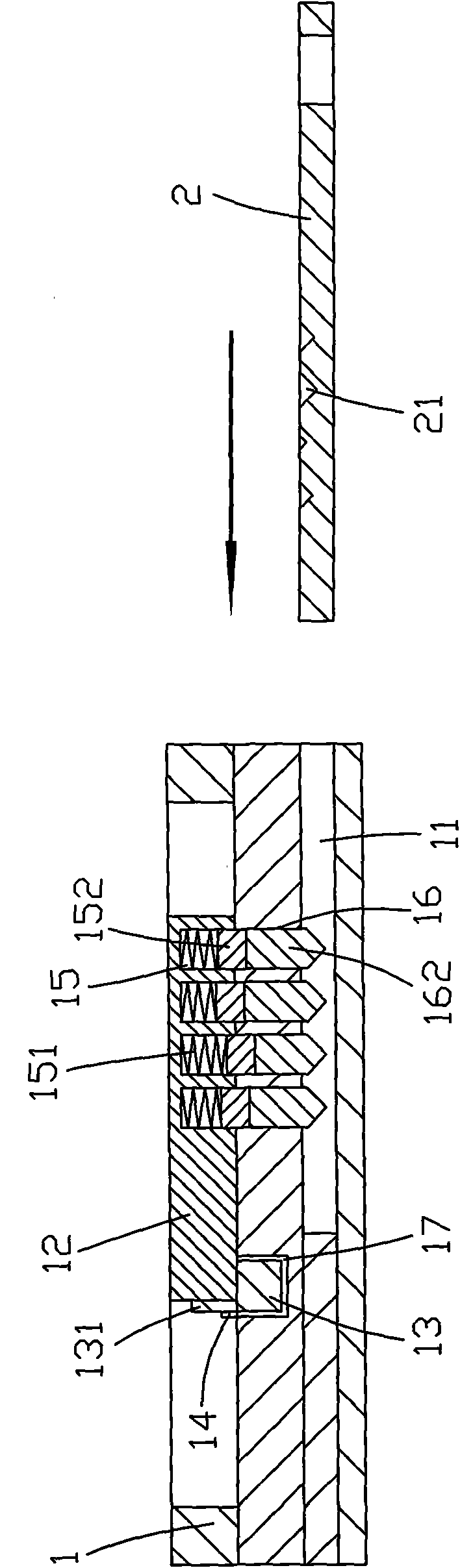 Card direct plug-in type lock core