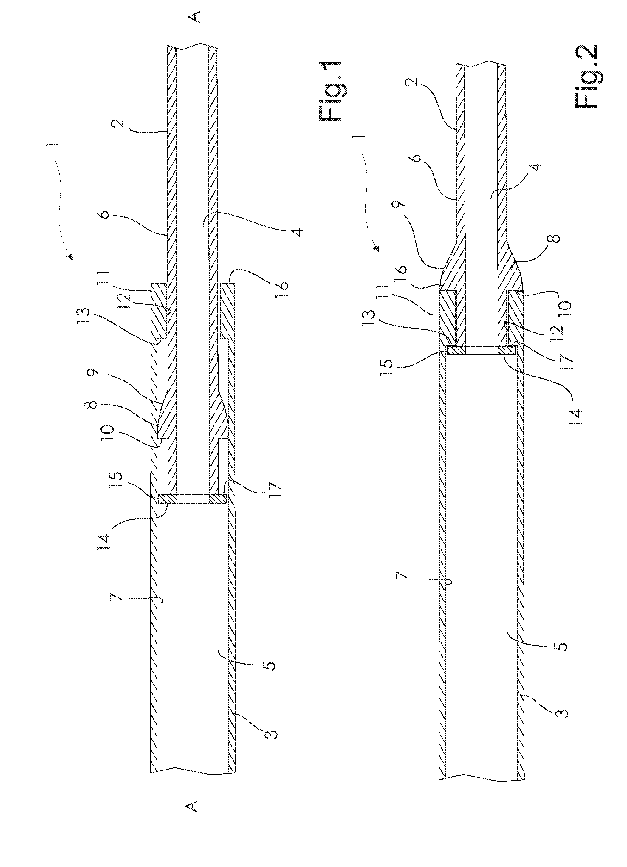 Coupling arrangement for a telescopic device