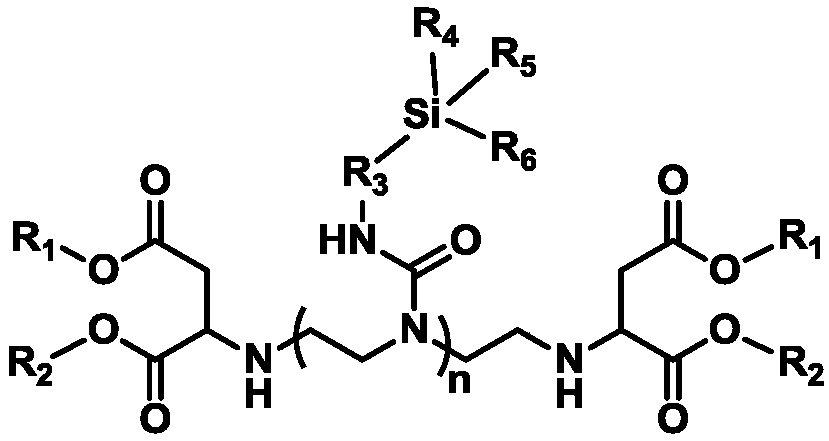 Siloxane-modified aspartic ester as well as preparation method and application thereof