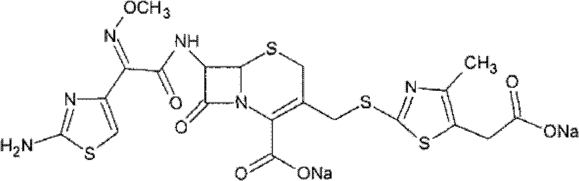 Cefodizime sodium composition and powder injection