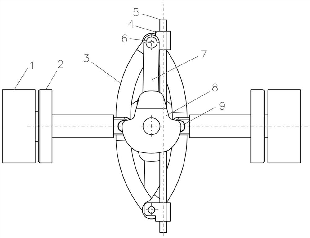 A horizontally opposed engine with coaxially arranged cylinders