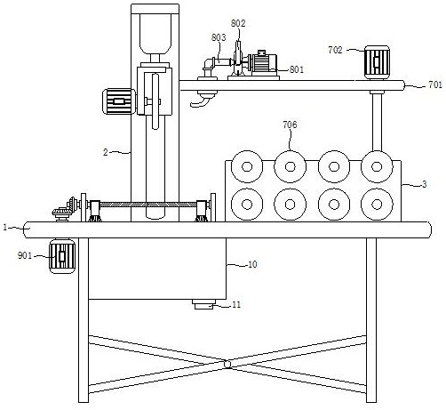 Integrated ceiling fixed-length cutting machining device based on aluminum material